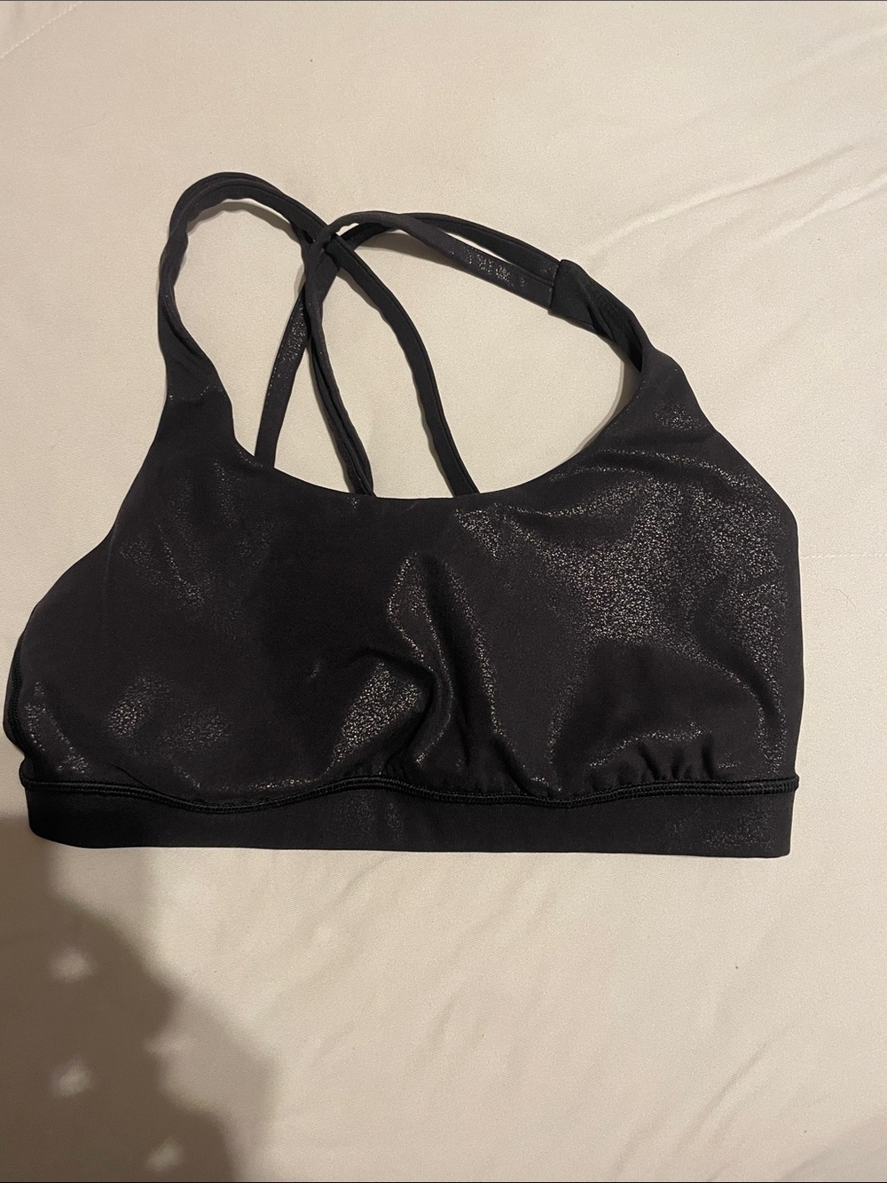 lululemon athletica Black Shimmer Strappy Sports Bra
